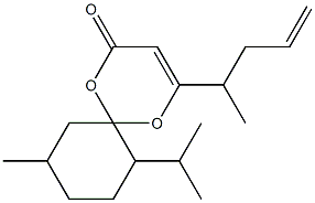 7-Isopropyl-10-methyl-4-(1-methyl-3-butenyl)-1,5-dioxaspiro[5.5]undec- 3-en-2-one Struktur