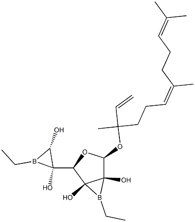 beta-D-Mannofuranoside, 2,3:5,6-di-ethylboranediyl-cis-nerolidyl Struktur