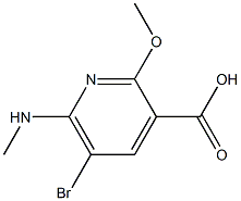 5-bromo-2-methoxy-6-methylaminopyridine-3-carboxylic acid Struktur