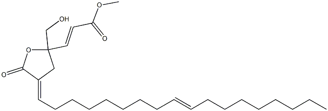 5-(hydroxymethyl)-5-(2-(methoxycarbonyl)ethenyl)-3-(9-octadecenylidene)-tetrahydro-2-furanone Struktur