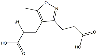 2-amino-3-(3-(2-carboxyethyl)-5-methyl-4-isoxazolyl)propionic acid Struktur