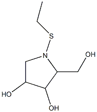 N-ethylmercapto-3-4-dihydroxy-2-hydroxymethylpyrrolidine Struktur