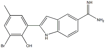 2-(3-bromo-2-hydroxy-5-methylphenyl)-1H-indole-5-carboxamidine Struktur