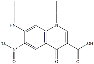 1-tert-butyl-7-tert-butylamino-6-nitro-1,4-dihydro-4-quinolone-3-carboxylic acid Struktur