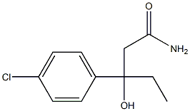 3-hydroxy-3-(4'-chlorophenyl)pentanamide Struktur