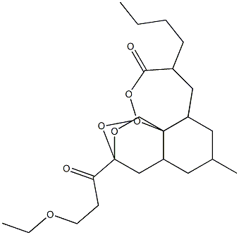 octahydro-3-(3-ethoxypropionyl)-6-methyl-9-butyl-3,12-epoxy-12H-pyrano(4,3-j)-1,2-benzodioxepin-10(3H)-one Struktur