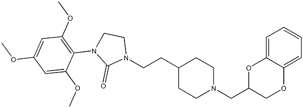 1-(2-(1-(2,3-dihydrobenzo(1,4)dioxin-2-ylmethyl)piperidin-4-yl)ethyl)-3-(2,4,6-trimethoxyphenyl)imidazolidin-2-one Struktur