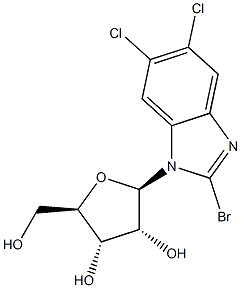 2-bromo-5,6-dichloro-1-beta-D-ribofuranosyl benzimidazole Structure