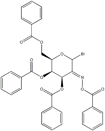 3,4,6-tri-O-benzoyl-2-(benzoyloxyimino)-2-deoxy-lyxo-hexopyranosyl bromide Struktur