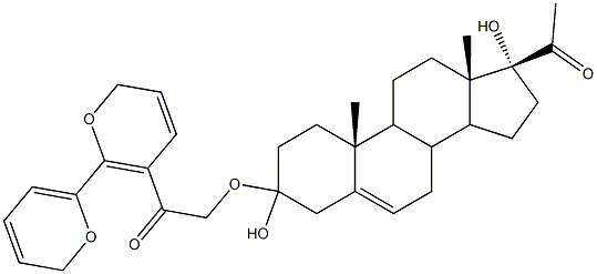 17-hydroxy-pregnenolone-3-oxyacetyl-biotine Struktur