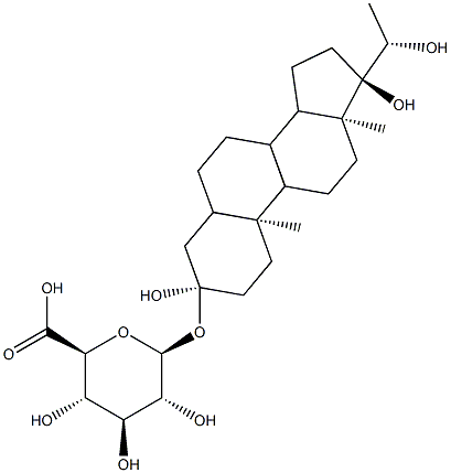 5 beta-pregnane-3 alpha,17,20 alpha-triol-3 alpha-yl beta-D-glucopyranosiduronic acid Struktur