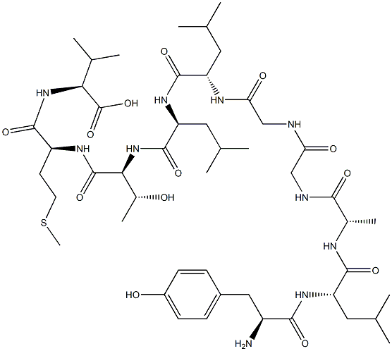 tyrosyl-leucyl-alanyl-glycyl-glycyl-leucyl-leucyl-threonyl-methionyl-valine Struktur