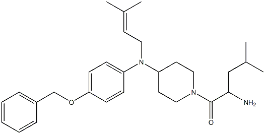 2-amino-1-(4-((4-benzyloxyphenyl)-(3-methylbut-2-enyl)amino)piperidin-1-yl)-4-methylpentan-1-one Struktur