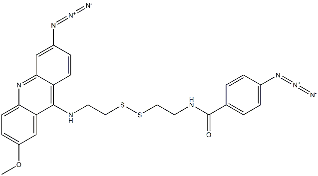 N-(2-methoxy-6-azidoacridin-9-yl)-N'-(4-azidobenzoyl)cystamine Struktur