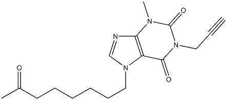 3-methyl-7-(7-oxooctyl)-1-propargylxanthine Struktur