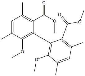 dimethyl 6,6'-dimethoxy-3,3',5,5'-tetramethylbiphenyl-2,2'-dicarboxylate Struktur