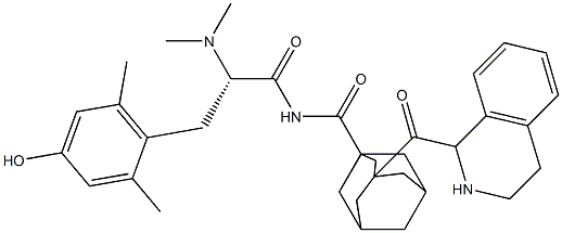 N,N-dimethyl-2',6'-dimethyltyrosyl-1,2,3,4-tetrahydro-3-isoquinolinecarbonyl 1-adamantane amide Struktur