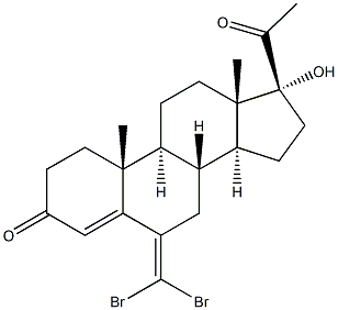 6-(Dibromomethylene)pregna-4-ene-17-ol-3,20-dione Struktur