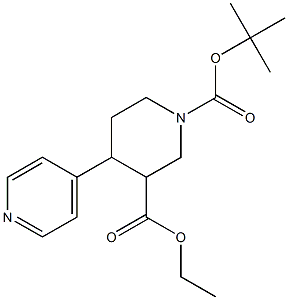 3,4,5,6-Tetrahydro-2H-[4,4']bipyridinyl-1,3-dicarboxylic acid 1-tert-butyl ester 3-ethyl ester Struktur