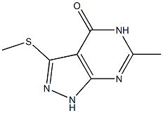 6-Methyl-3-methylsulfanyl-1,5-dihydro-pyrazolo[3,4-d]pyrimidin-4-one Struktur