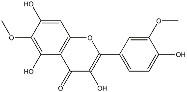 3,5,7-trihydroxy-2-(4-hydroxy-3-methoxy-phenyl)-6-methoxy-chromen-4-one Struktur