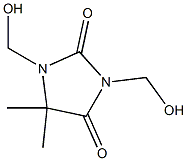 1,3-dihydroxymethyl-5,5-dimethyl glycolylurea Struktur