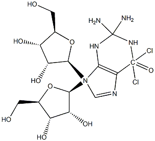 2-Amino-6-chloro-9-(beta-D-ribofuranosyl) 6-Chloroguanosine Struktur