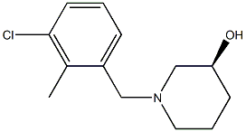 (3S)-1-(3-chloro-2-methylbenzyl)piperidin-3-ol Struktur