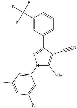 5-amino-1-(3-chloro-5-methylphenyl)-3-[3-(trifluoromethyl)phenyl]-1H-pyrazole-4-carbonitrile Struktur