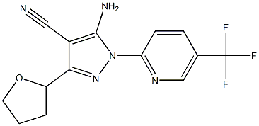 5-amino-3-(tetrahydrofuran-2-yl)-1-[5-(trifluoromethyl)pyridin-2-yl]-1H-pyrazole-4-carbonitrile Struktur