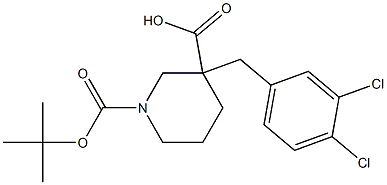 1-BOC-3-(3,4-DICHLORO-BENZYL)-PIPERIDINE-3-CARBOXYLIC ACID Struktur