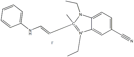 2-(2-ANILINOVINYL)-5-CYANO-1,3-DIETHYL-2-METHYLBENZIMIDAZOLIUM IODIDE Struktur