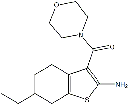 6-ETHYL-3-(MORPHOLIN-4-YLCARBONYL)-4,5,6,7-TETRAHYDRO-1-BENZOTHIEN-2-YLAMINE Struktur