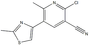 2-CHLORO-6-METHYL-5-(2-METHYLTHIAZOL-4-YL)PYRIDINE-3-CARBONITRILE Struktur