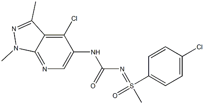 N-(4-chloro-1,3-dimethyl-1H-pyrazolo[3,4-b]pyridin-5-yl)-N''-[1-(4-chlorophenyl)-1-methyl-1-oxo-lambda~6~-sulfanylidene]urea Struktur