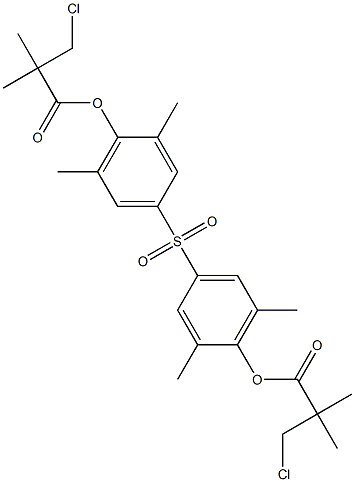 4-({4-[(3-chloro-2,2-dimethylpropanoyl)oxy]-3,5-dimethylphenyl}sulfonyl)-2,6-dimethylphenyl 3-chloro-2,2-dimethylpropanoate Struktur