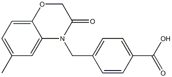 4-((2,3-dihydro-6-methyl-3-oxobenzo[b][1,4]oxazin-4-yl)methyl)benzoic acid Struktur