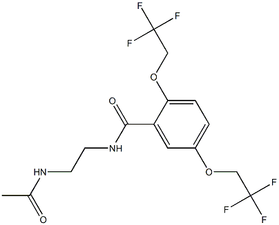 N-[2-[acetylamino]ethyl]-2,5-bis[2,2,2-trifluoroethoxy]benzenecarboyjimide Struktur