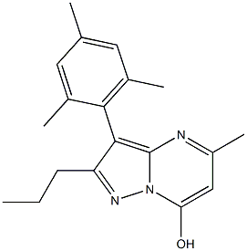 5-METHYL-2-PROPYL-3-(2,4,6-TRIMETHYL-PHENYL)-PYRAZOLO[1,5-A]PYRIMIDIN-7-OL Struktur