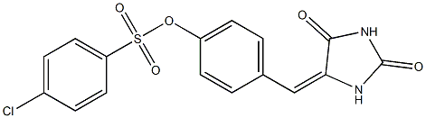 4-[(2,5-dioxotetrahydro-1H-imidazol-4-yliden)methyl]phenyl 4-chlorobenzene-1-sulfonate Struktur