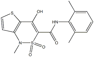 N-(2,6-dimethylphenyl)-4-hydroxy-1-methyl-2,2-dioxo-1,2-dihydro-2lambda~6~-thieno[3,2-c][1,2]thiazine-3-carboxamide Struktur