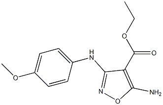 ethyl 5-amino-3-(4-methoxyanilino)isoxazole-4-carboxylate Struktur