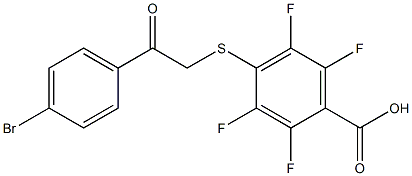 4-{[2-(4-bromophenyl)-2-oxoethyl]thio}-2,3,5,6-tetrafluorobenzoic acid Struktur