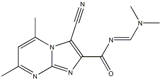 3-cyano-N-[(dimethylamino)methylene]-5,7-dimethylimidazo[1,2-a]pyrimidine-2-carboxamide Struktur