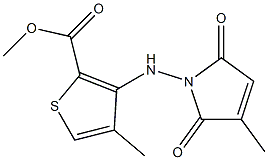 methyl 4-methyl-3-[(3-methyl-2,5-dioxo-2,5-dihydro-1H-pyrrol-1-yl)amino]thiophene-2-carboxylate Struktur