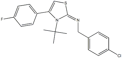 N-[3-(tert-butyl)-4-(4-fluorophenyl)-1,3-thiazol-2(3H)-yliden](4-chlorophenyl)methanamine Struktur