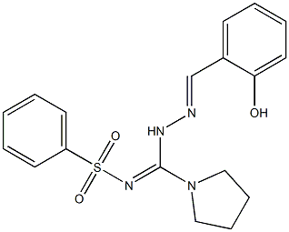 N1-[[2-(2-hydroxybenzylidene)hydrazino](tetrahydro-1H-pyrrol-1-yl)methylidene]benzene-1-sulfonamide Struktur