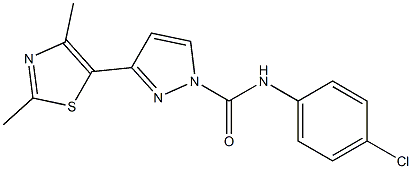 N1-(4-chlorophenyl)-3-(2,4-dimethyl-1,3-thiazol-5-yl)-1H-pyrazole-1-carboxamide Struktur