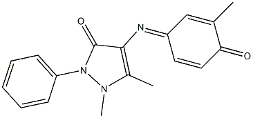 1,5-dimethyl-4-[(3-methyl-4-oxocyclohexa-2,5-dienyliden)amino]-2-phenyl-2,3-dihydro-1H-pyrazol-3-one Struktur