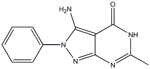 3-amino-6-methyl-2-phenyl-4,5-dihydro-2H-pyrazolo[3,4-d]pyrimidin-4-one Struktur